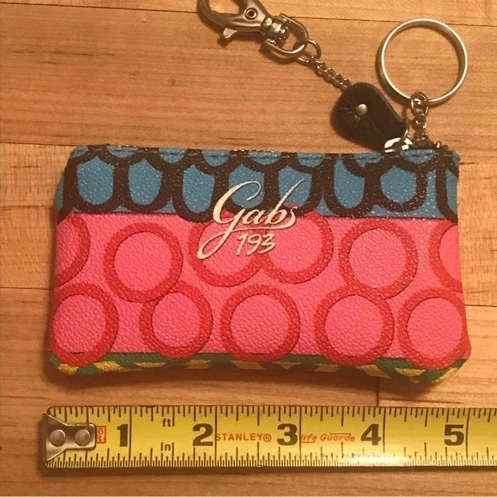 Gabs 193 Change Purse Wallet Key Chain Fob Calf Leather Made in Italy
